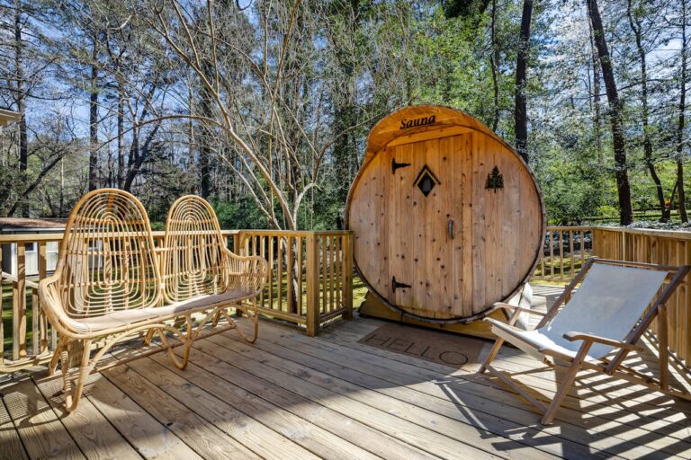 Wooden Sauna on Terrace